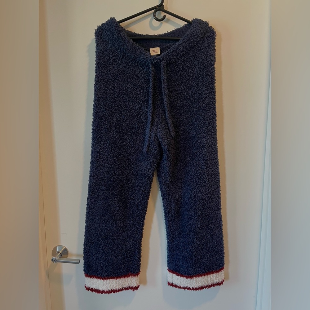 Gelato Pique Homme Ladies Blue White Red Stripe Fuzzy Pants Sz L Comfort…